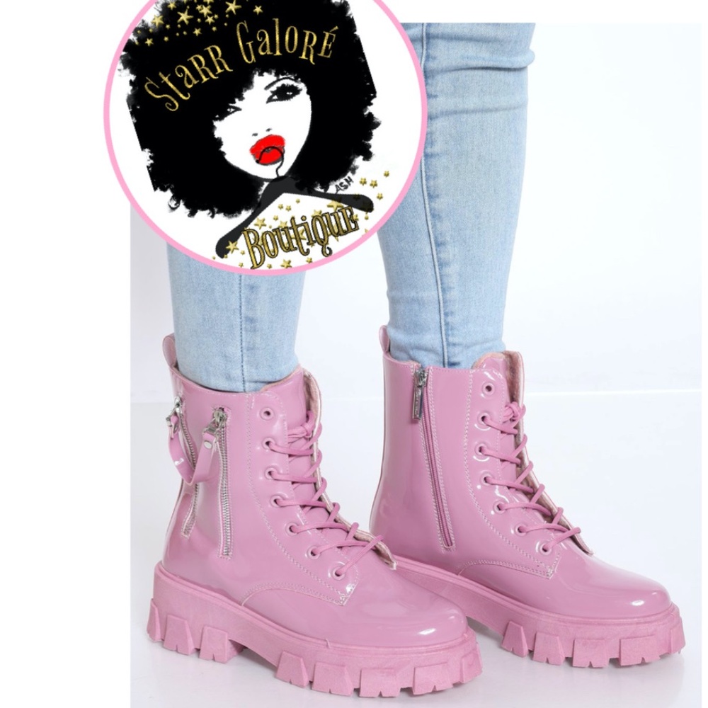 Pink Combat Boots
